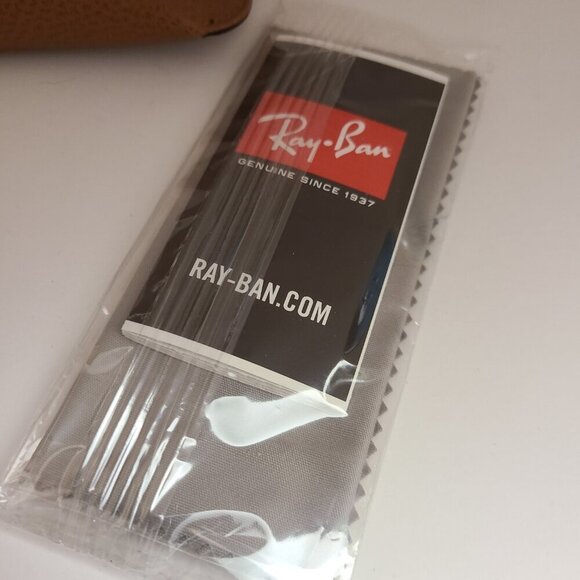 Ray Ban Brown Sunglass Glasses Case with new Cleaning Cloth - Picture 9 of 10